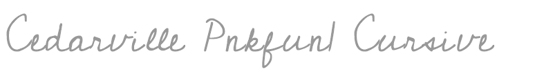 Cedarville Pnk Fun 1 Cursive